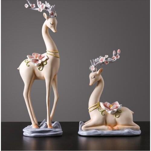 AMERICAN RESIN DEER ORNAMENTS ACCESSORIES HOME LIVINGROOM TABLE FIGURINES DECORATION HOTEL OFFICE DESKTOP FURNISHINGS CRAFTS ART
