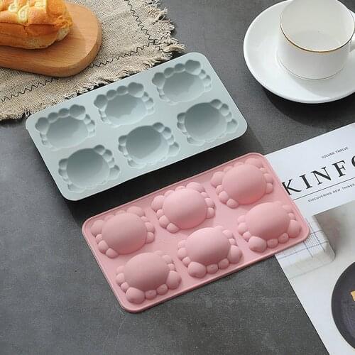 6cell Non-Stick Silicone Mold crab Shape for Chocolate Baking Tools Pudding Jelly Fondant Cake Molds Kitchen Bakeware