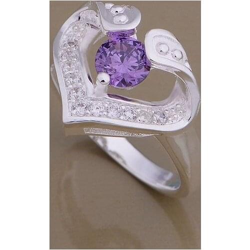 AR691 Hot sterling ring, fashion jewelry, romantic purple heart /bcxajuea bdrajuya silver color