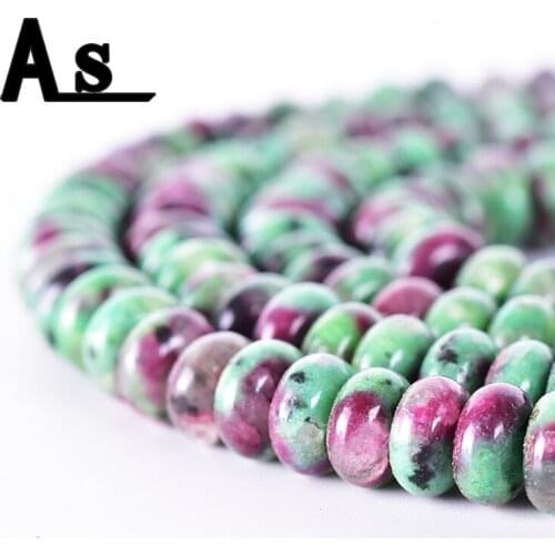 Asingeloo Natural Stone Beads For Jewelry Making Green Labradorite Charm Abacus Wheel Bead Beads Necklace Women Wholesale
