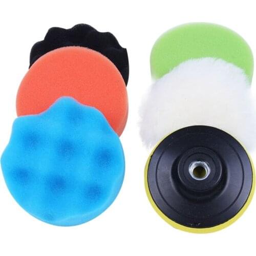 AU05 -6Pcs 3inch Sponge Polishing Waxing Buffing Pads Kit for Car Polisher