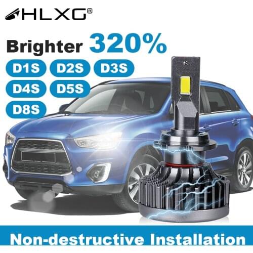 D5S D8S LED Headlamps 10000LM 90W Canbus 1:1 HID D4S D1S D3S D2S LED 2 Sides Headlights Replace Bright White 6000K Lighting HLXG