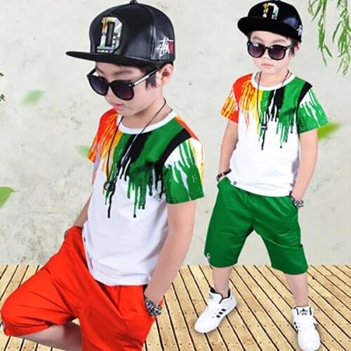 2Pcs Color Printing Children Suit Children Clothing For Boys Clothes Suits New Summer Kids Clothing Sets Kids Outdoor Sportswear