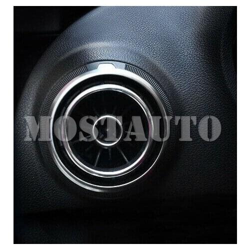 For Audi A3 8V 2012-2018 Silver Interior Air Vent Outlet Ring Cover Trim 4pcs Car Accessories Interior Car Decor Car Trim