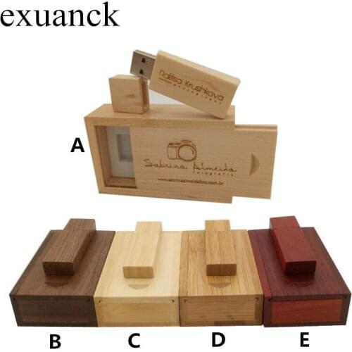 Exuanck 10pcs/lot Custom Logo External Drive Wooden Usb Stick 4GB 8GB 16GB Pen Drive Personalizado Pendrive 32GB Usb Flash Drive