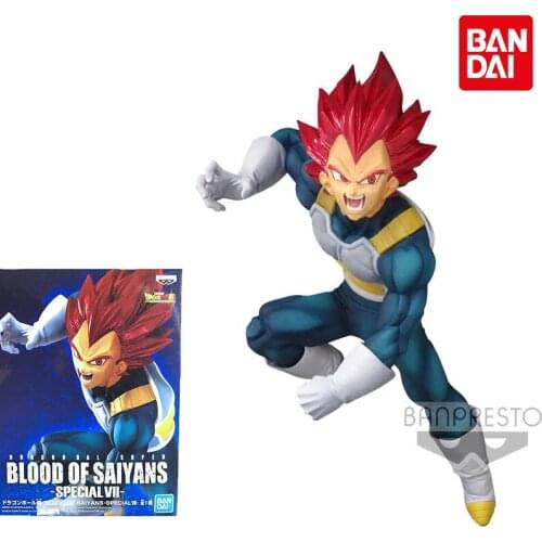 Bandai Dragon Ball Anime Figure Dragon Ball Super Redhead Vegeta IV Saiyan Blood SP7 Genuine Model Decoration Children Toy