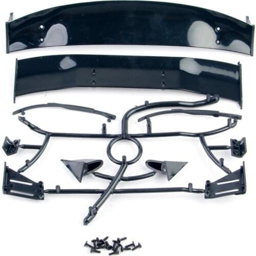 GT Rear Spoiler Tail Wing Side Mirror 025008BK for 1/10 RC On Road Car Body