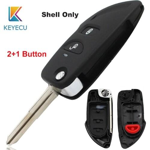KEYECU 3 Buttons Flip Smart Key Case Folding Remote Key Shell Housing Cover Fob For Hyundai Tucson Uncut Left Blade