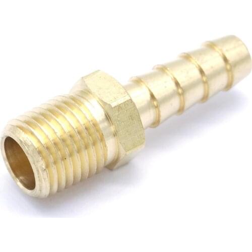 1/4" NPT Male x 5/16" Hose Barb Tail Brass Fuel Fitting Connector Adapter