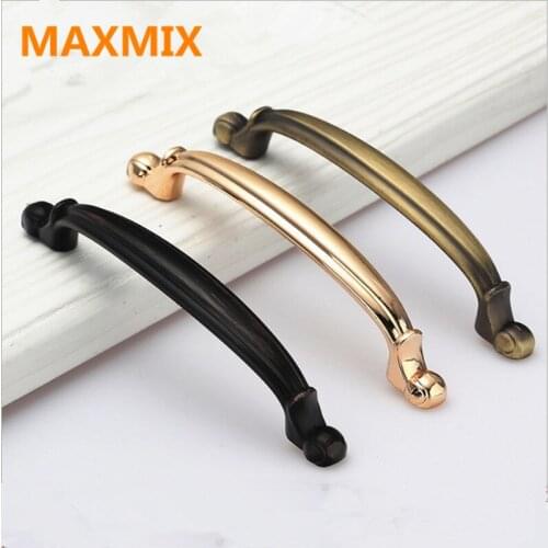 MAXMIX 5PCS Cabinet Handle For Furniture Cabinet Knobs and Handles For Drawer Door Handle Bronze Golden Furniture Hardware