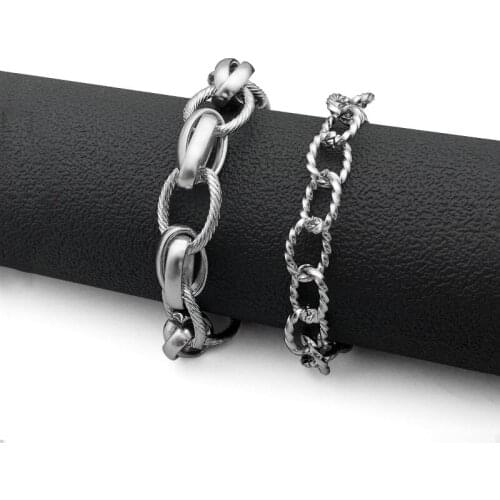 Fashion punk style ring mixed bracelet male rock wild simple titanium steel bracelet jewelry