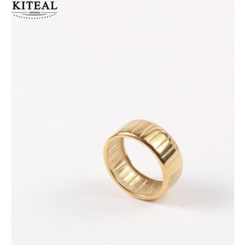 KITEAL Fashion New Design Luxurio Gold Filled size 6 7 8 Goddess wedding ring French fashionable bread pattern opal love
