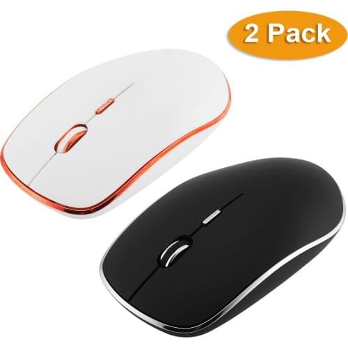2.4G Wireless Mouse Slim Silent Computer Mouse with Nano Receiver,1800DPI Adjustable optical Mouse Silent Click for PC Laptop