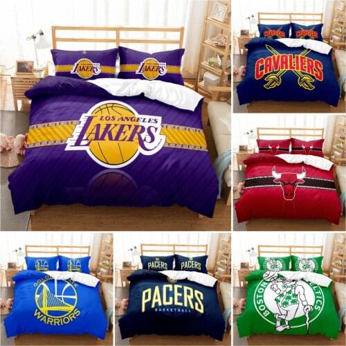 Basketball Team Logo 3D Digital Printing Quilt Cover Can Be Customized Three-Piece Set