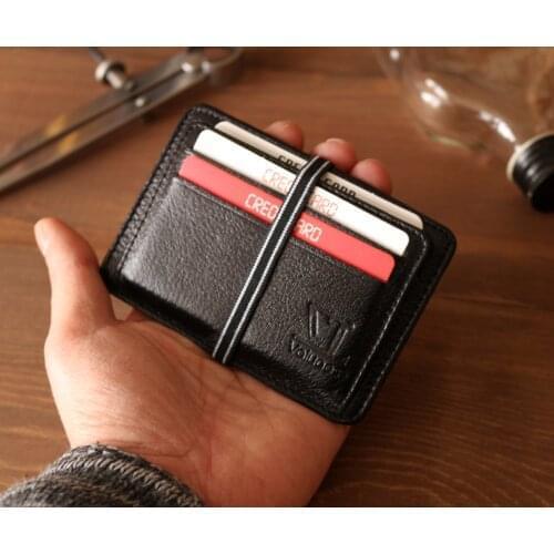 Valuaes Personalized Style Card Holder Handmade Genuine Leather Wallet 2021 Minimalist Card Holder Coins Holder Men Women Gift