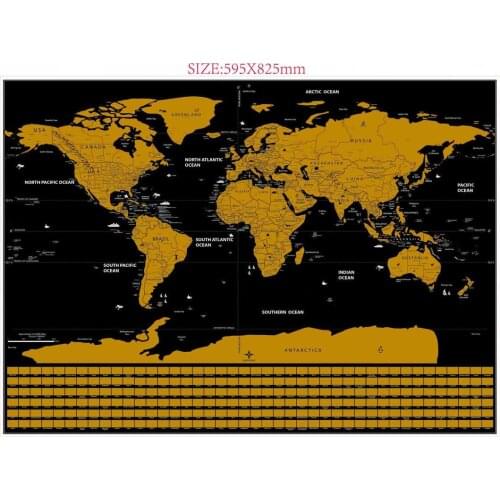 Scratch Scratch Map Map black black world luxury version flag Map creative gifts