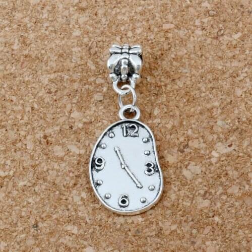 30pcs Zinc alloy Melting Clock Dangles Beads Fit European Charm Bracelet Jewelry DIY Metal A-203a