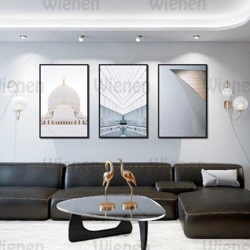 Islamic Architecture Poster Grand Mosque Kazel Expo Canvas Painting Modern Photography Realistic Decor Painting Home Art Wall