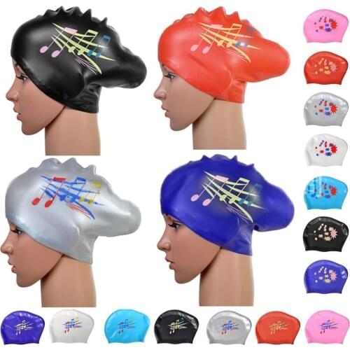 Long hair Swimming Cap for Women Extra Large Rubber Silicone Waterproof Girls Swim Pool Hat Equipment Professional Diving Caps