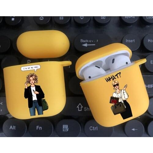 Cute Fashion Work Girl Candy yellow TPU silicone Bluetooth Airpod Case cover For Airpods 1/2 Airpods pro soft cover