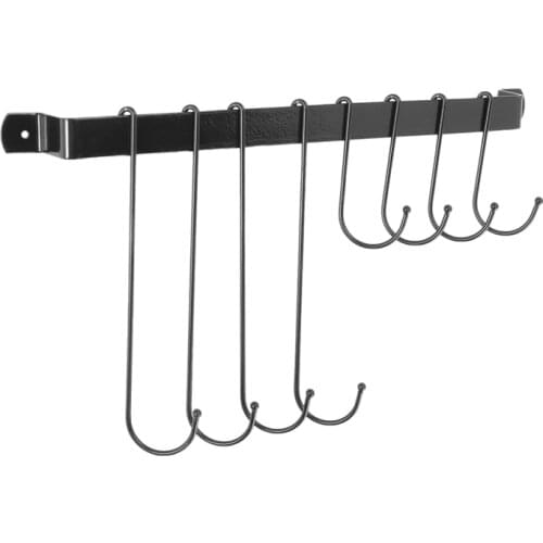 Coffee Mug Rack,Wall Mounted Coffee Cup Holder with Flexible Hooks,for Mugs,Teacups,Kitchen Utensils(16 Inch/Black)