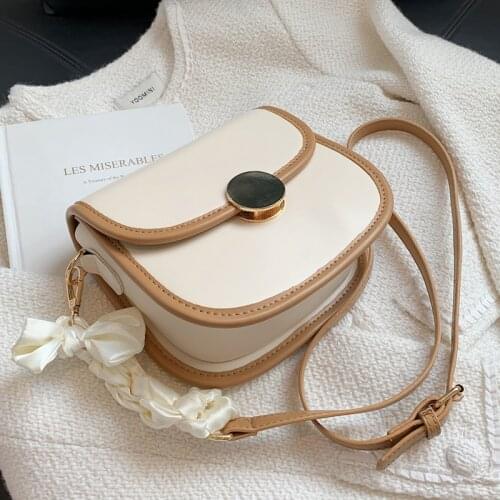 Beibao xiaoqingxin bag womens summer 2021 new fashion One Shoulder Messenger Bag contrast color Saddle Bag Fashion