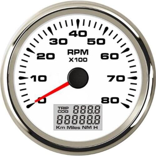 85mm Digital Car Boat Tachometer 3000/ 8000 RPM Tachometer Gauge 7 Color Backlight with LCD Hourmeter for Passat B6 Audi A3