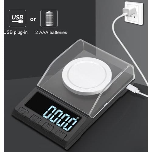 0.001g Precision Electronic Scales 100g/50g/20g Digital Weighing Gem Jewelry Diamond Scale Portable Lab Weight Milligram Scale