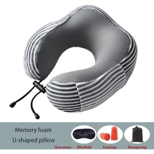 U-Shaped Memory Pillow Long Trip Relax The Cervical Spine By Plane Train Car Sleep Not Tired Rebound Space Cotton Fixed Pillow