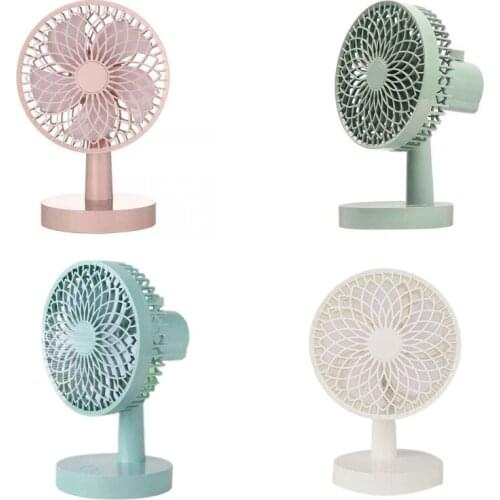 USB Desk Fan Table Oscillating Fan 90° Rotation 3 Speeds Strong Airflow 1200mAh Battery Quiet Operation for Home Office