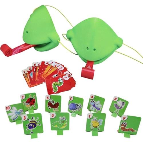 Tongue Games Greedy Chameleon Game Quick Sticking Tongue Out Puzzle Frog Card Interactive Toys For Kids Family friendly Age 4