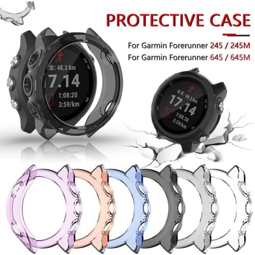 Protective Case For Garmin Forerunner 245 / 245M High Quality TPU Cover Slim Smart Watch Bumper Shell For Forerunner 645 / 645M