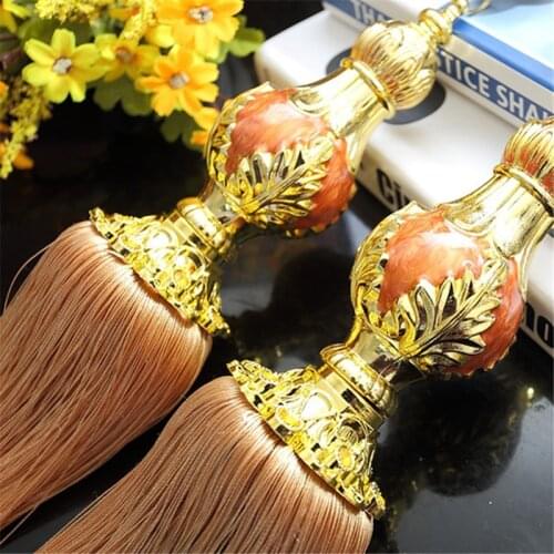 1 pair tieback European curtains tied rope strap high-grade hanging ball creative tie ball tassel pendant tie tape back N337