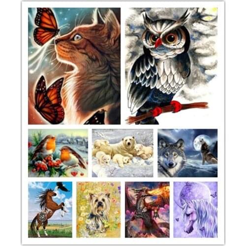 100% Full square DIY 5D Bird cat eagle dog Diamond Painting Cross Stitch Diamond Embroidery Patterns rhinestones Diamond Mosaic