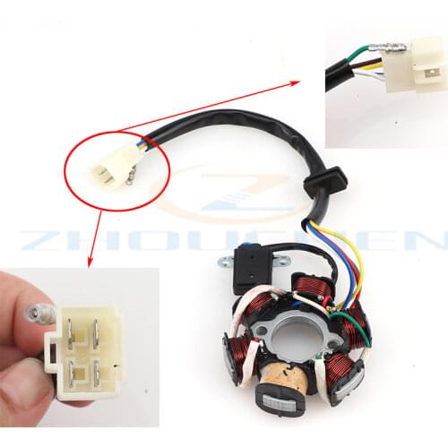 Hot Engines Generator Magneto 6-Pole 4 Pin magneto Stator Coil Fit For 50 CC 90 CC 110 CC ATV Scooter Dirt Bike Engine Parts