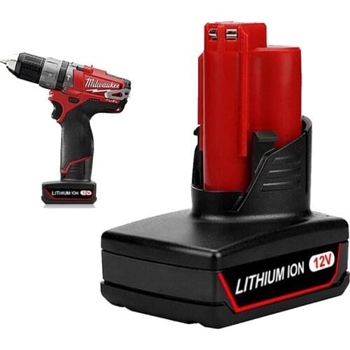 6000mAh 12V Rechargeable Battery for Milwaukee Tools M12 48-11-2401 48-11-2440 L50 Full Capacity Li-ion Replacement Batteries