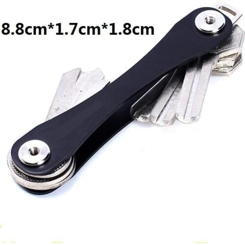 Long Stlye EDC GEAR Aluminum Hard Oxide Car Key Holder Clip Keys Organizer Folder Smart Keychain Outdoor Key Storage Collector