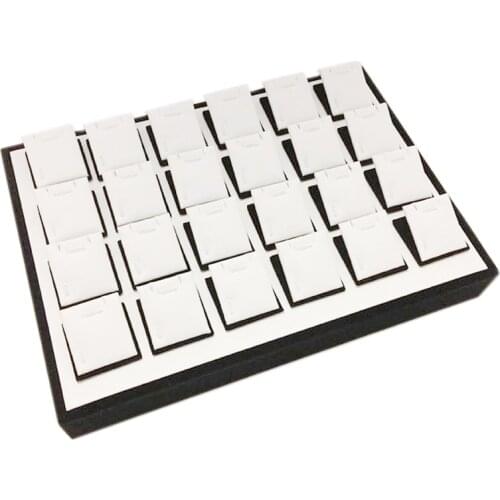 Free shipping quality design jewelry display box showcase 24 for earring pendant holder black white velvet made