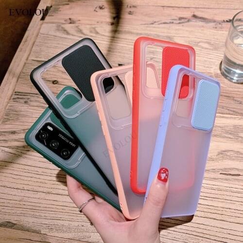 Huawei P Smart 2021 Cover Matte Translucent Hard Phone Case for Huawei Y7A P Smart 2021 Y9A Slide Camera Lens Protection Case