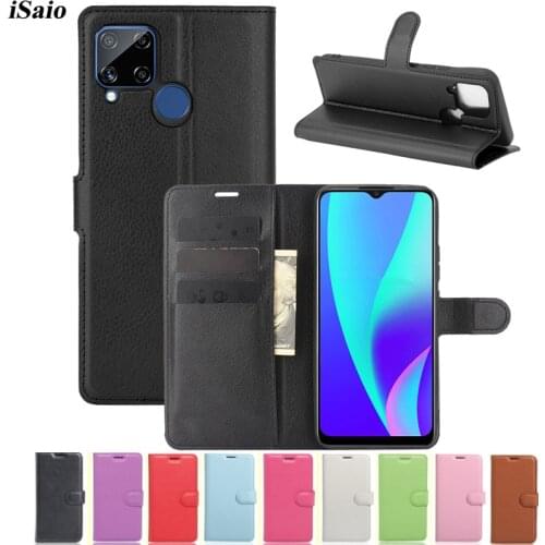 For Oppo Realme C15 Wallet Case Flip Leather Cover For Realme C15 Mobile Phone Case Flip Cover Kickstand with Card Holders
