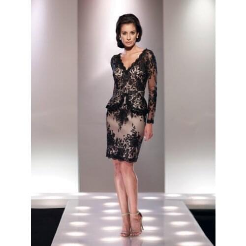 Black Long Sleeve Mother Off Bride Dresses Wedding Party Dresses Mother of the Bride Lace Dresses For Mothers Brides