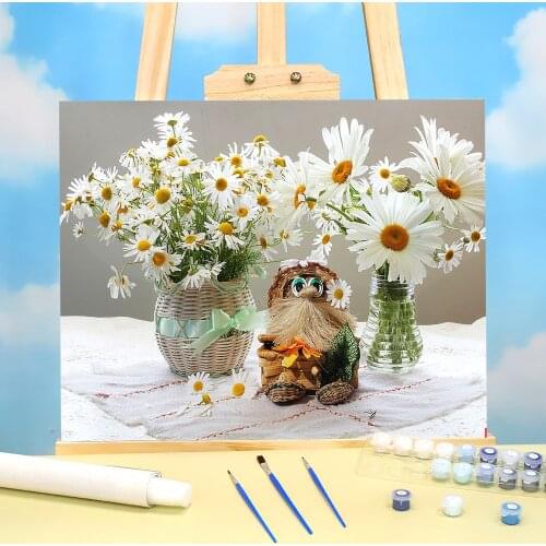 Flowers Paint By Numbers Kit Acrylic Paints 50*70 Boards By Numbers Wall Paintings Children Handiwork Drawing