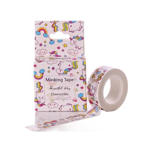 Kawaii Unicorn Washi Tape Diy Fita Decorativa 15mm*10m Adesiva Decorada Masking Tapes Cute Washitape Decorative Adhesive Tape
