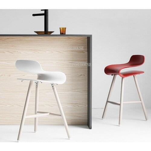 Deasigner Bar Chair Modern Minimalist Home Nordic High Stools Plastic High Stools Front Desk Luxury High Feet Chairs for Kitchen