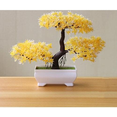 Artificial Bonsai Natural Realistic Plastic Welcoming Pine Bonsai for Wedding Artificial Plants