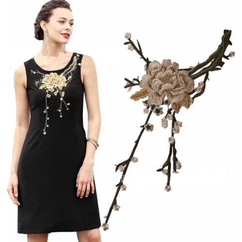 Brown Red Venise Wedding Fake Neckline Collar Guipure Lace Fabric Embroidery Trimmings Appliques Patch DIY Sewing Ornament