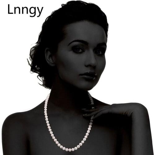 LNNGY Natural Freshwater Pearl Chokers Necklace 925 Silver Jewelry Boho Collier Femme Kolye Collares Women Jewelry Necklace