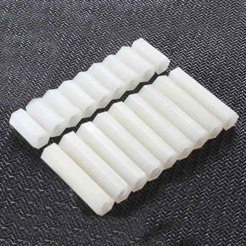 M2 Hex Nylon Column slotted Double pass Brass Standoff Spacer Bolts nylon Plastic bolts white