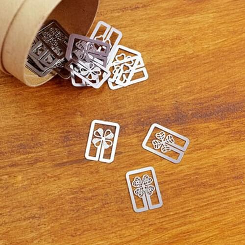 20 pcs/ box Cute geometric book marker stationery office school supplies Mini Metal bookmarks for books page holder