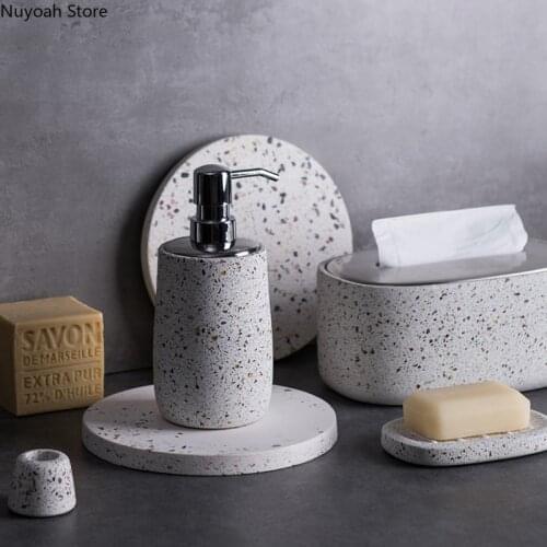 Marble Soap Bottle Nordic Luxury Bathroom Decoration Bathroom Supplies Soap Dish Storage Box Household Daily Necessities